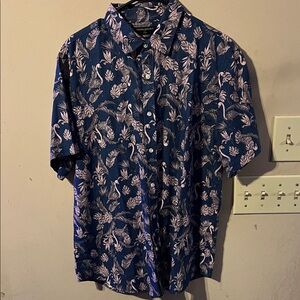 BANANA REPUBLIC SLIM FIT BUTTON DOWN LINEN SHIRT SIZE LARGE